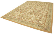 Handmade Wool Area Rug – Vintage Turkish Carpet Floral Beige Rug 8'10''x12'2''