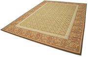 Handmade Wool Area Rug – Brown Floral Vintage Turkish Hand Woven Carpet 8'8''x11'10''