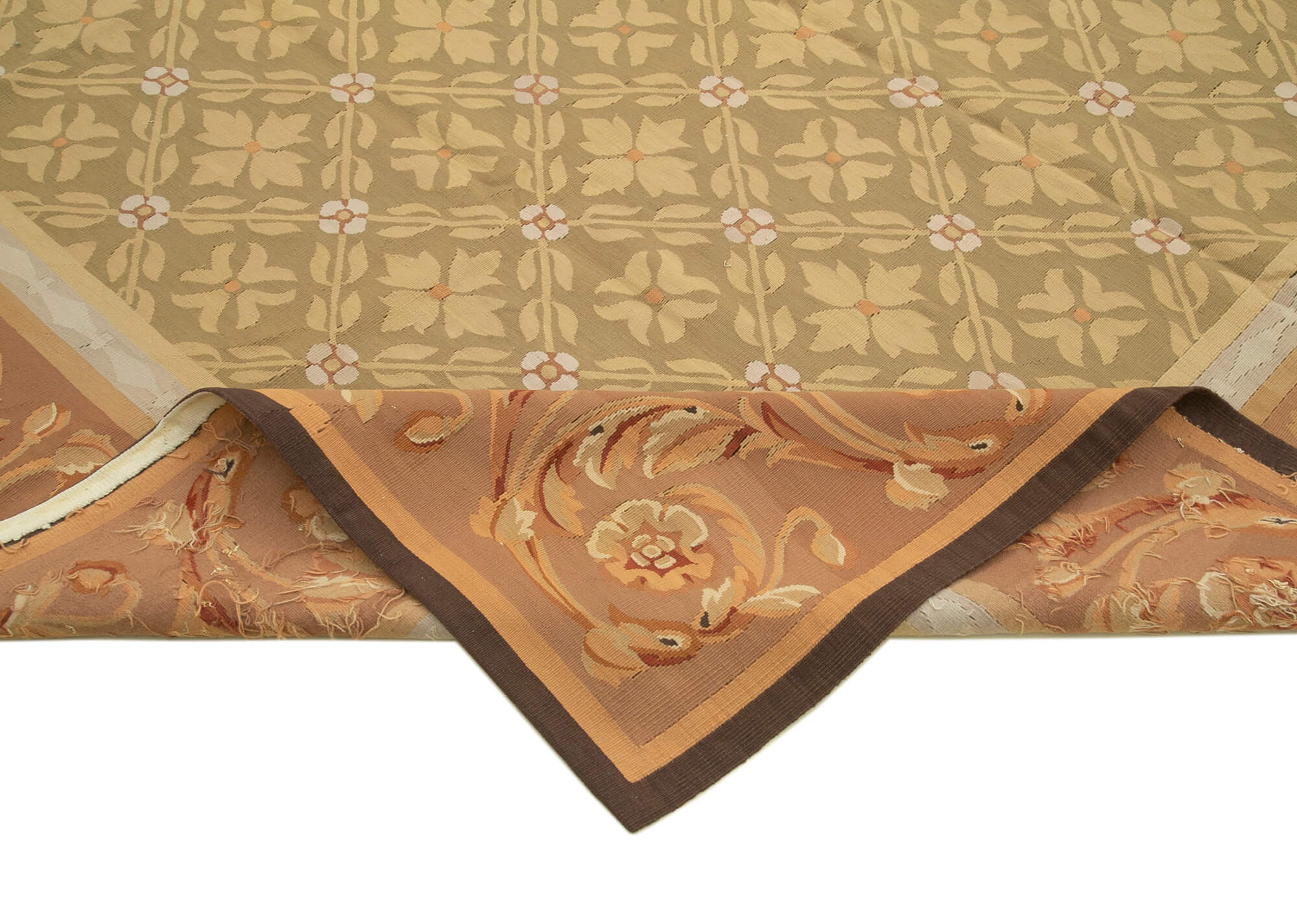 Handmade Wool Area Rug – Vintage Turkish Carpet with Classic Floral Design 8'9''x11'8''