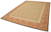 Handmade Area Rug – Brown Floral Cotton Wool Vintage Turkish Carpet 8'7''x12'