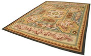Handmade Area Rug – Beige Floral Cotton Wool Rug with Classic Design 9'3''x11'10''