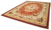 Handmade Wool Area Rug – Floral Beige Cotton Wool Rug 10x14 Classic Design