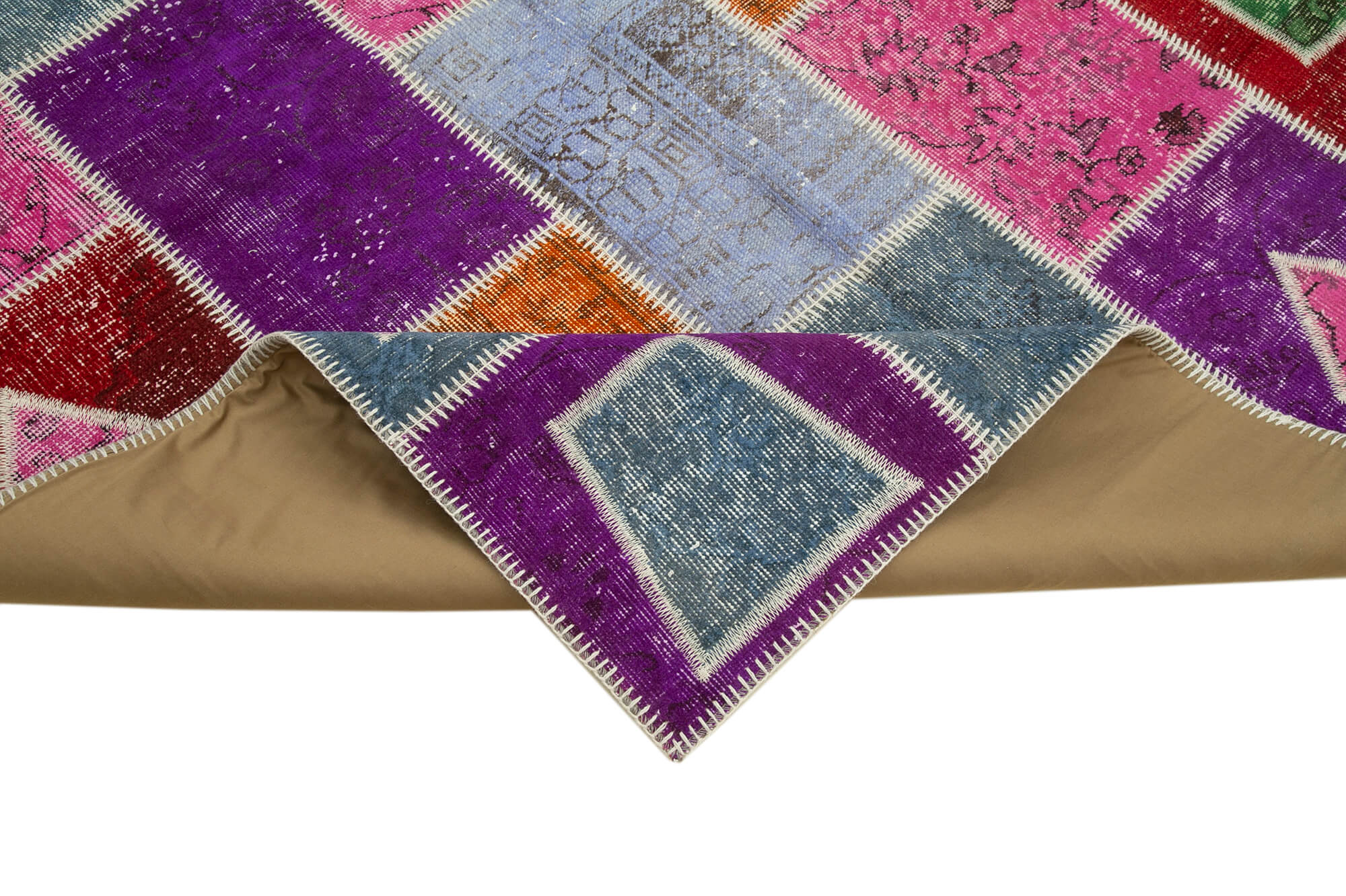 Handmade Patchwork Rug - Kirk Yama Grey Cotton Wool Area Rug 5'5''x7'7''