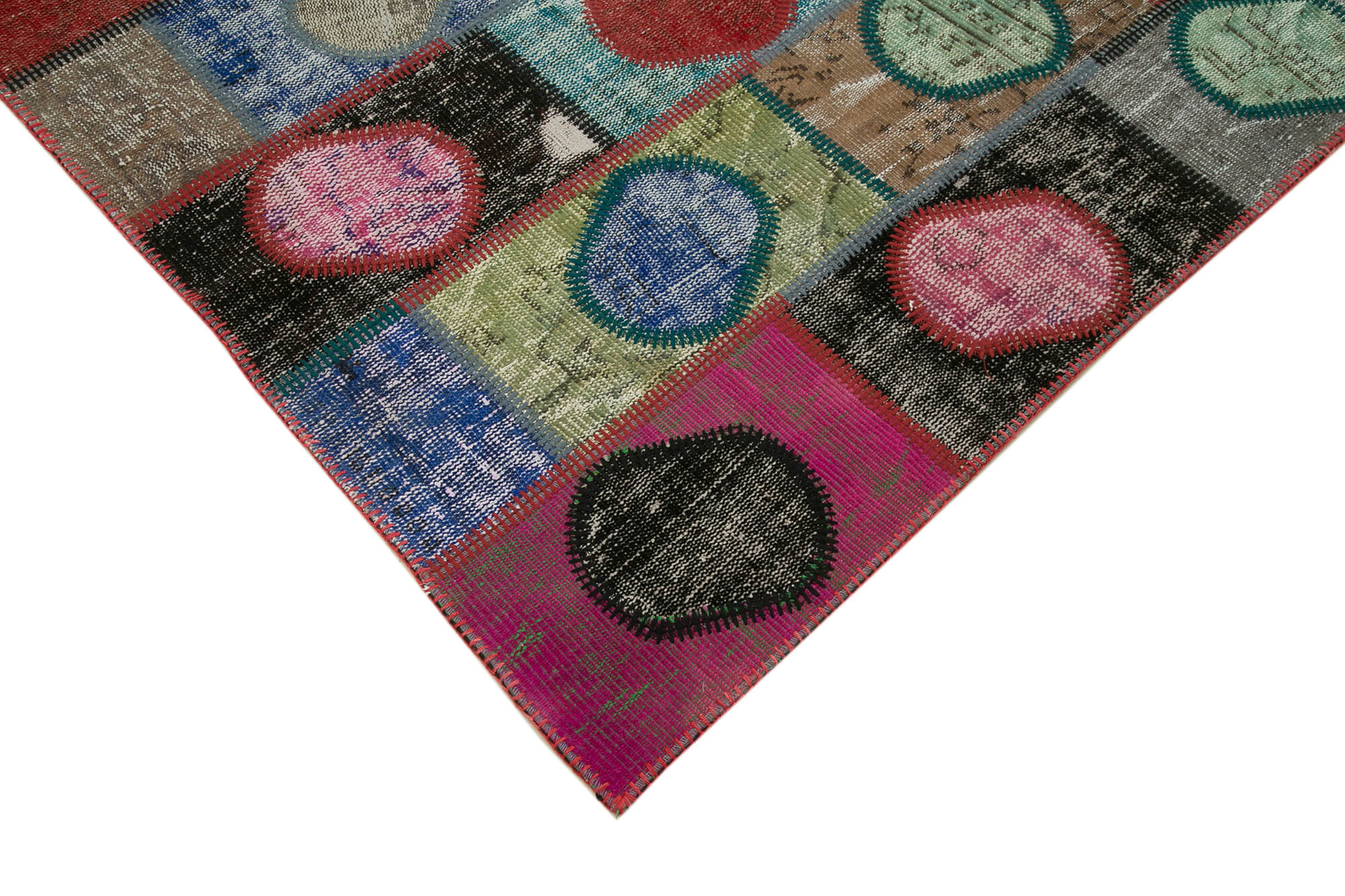 Handmade Patchwork Rug - Kirk Yama Grey Cotton Wool Area Rug 4'7" x 6'7"