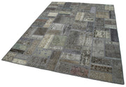 Handmade Patchwork Rug - Kirk Yama Grey Cotton Wool Area Rug 5'9''x7'10''