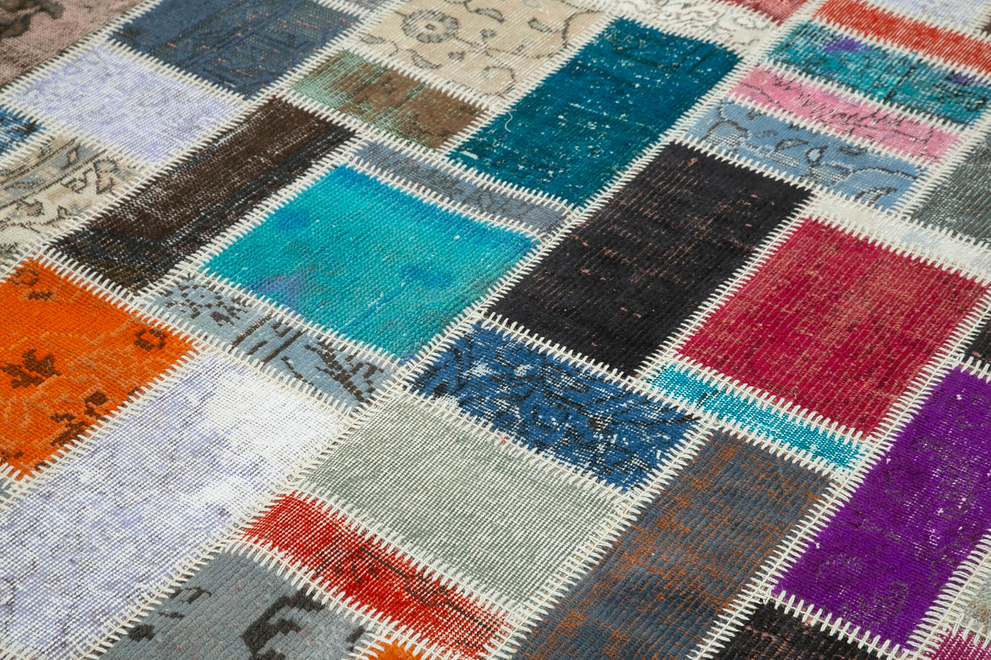 Handmade Patchwork Rug - Kirk Yama Grey Cotton Wool Area Carpet 5'8''x7'9''