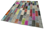 Handmade Patchwork Rug – Kirk Yama Grey Cotton Wool Area Rug 5'10''x7'11''