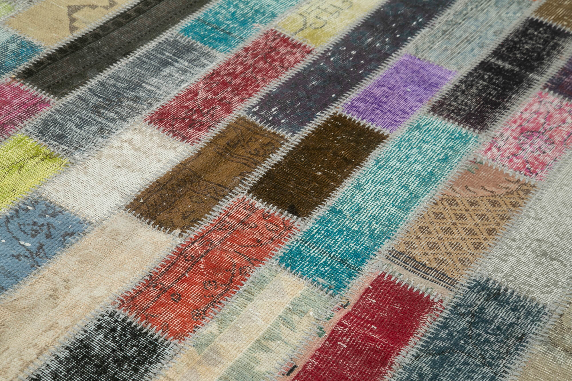 Handmade Patchwork Rug – Kirk Yama Grey Cotton Wool Area Rug 5'10''x7'11''