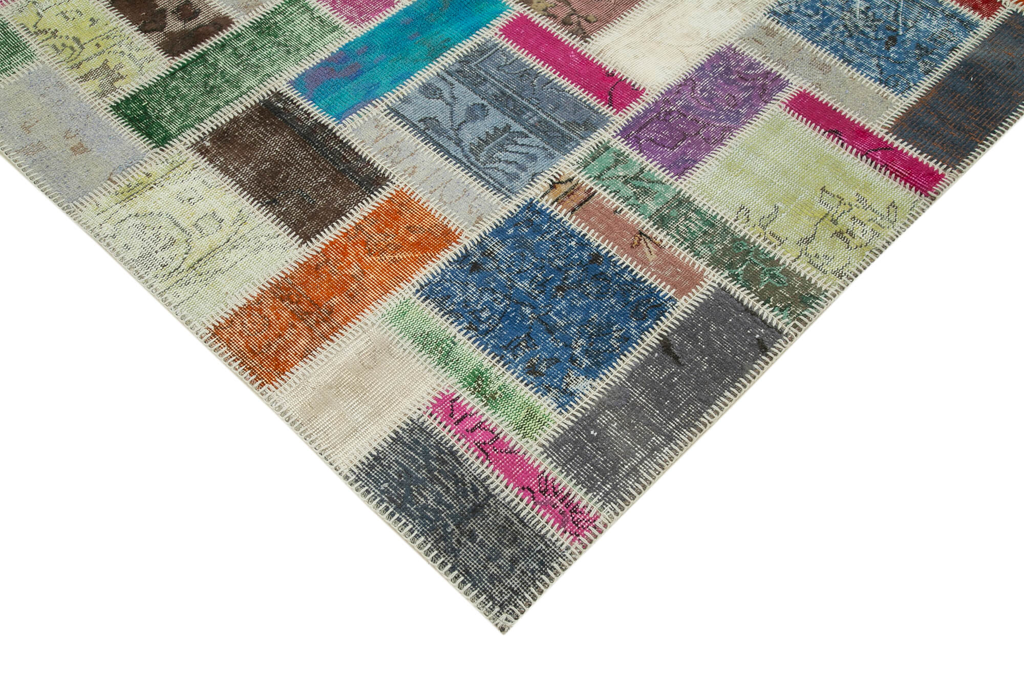 Handmade Patchwork Rug - Kirk Yama Grey Cotton Wool Area Rug 5'9'' x 8'4''