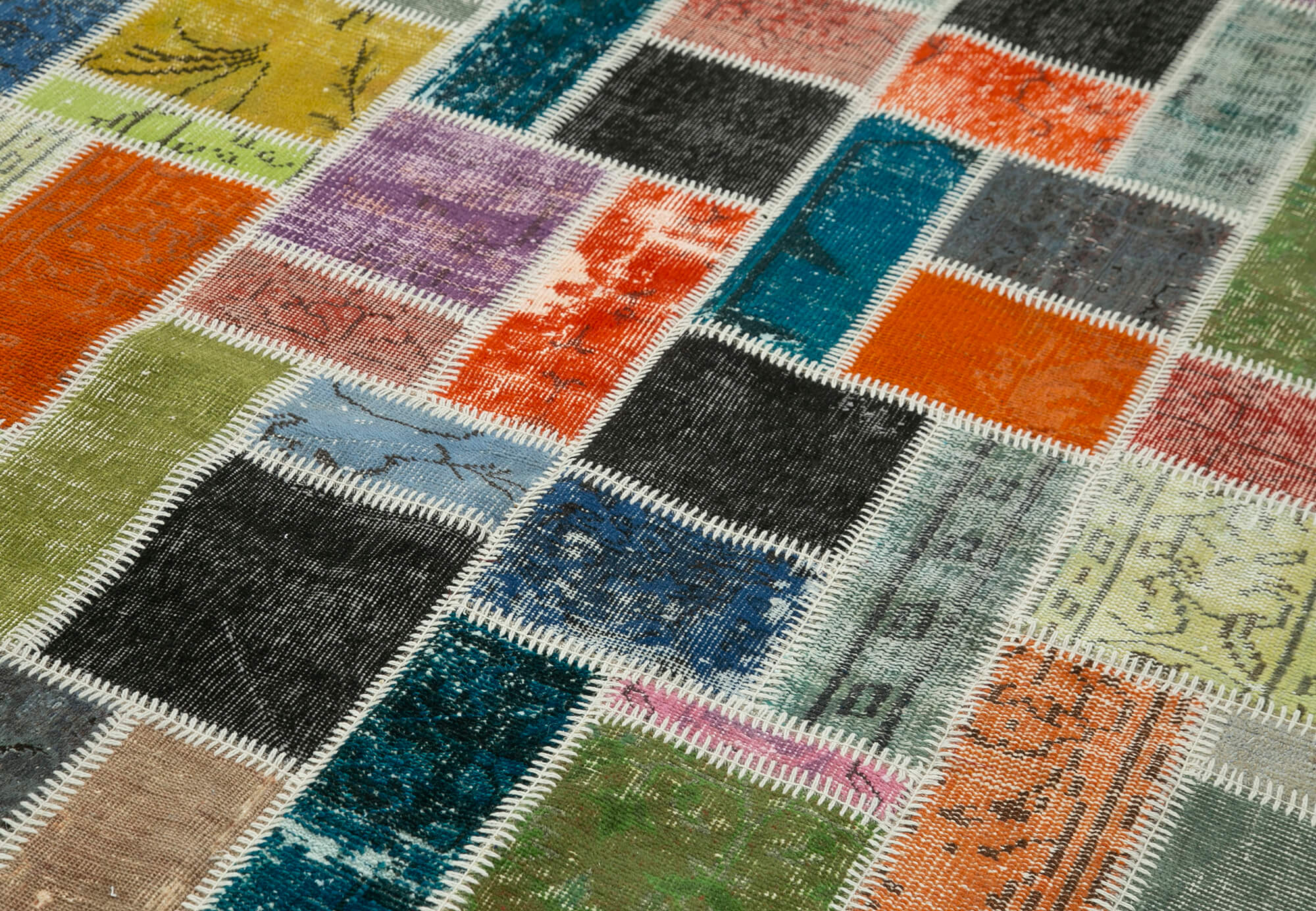 Handmade Patchwork Rug - Kirk Yama Grey Vintage Area Rug 5'5'' x 8'4'' Cotton Wool