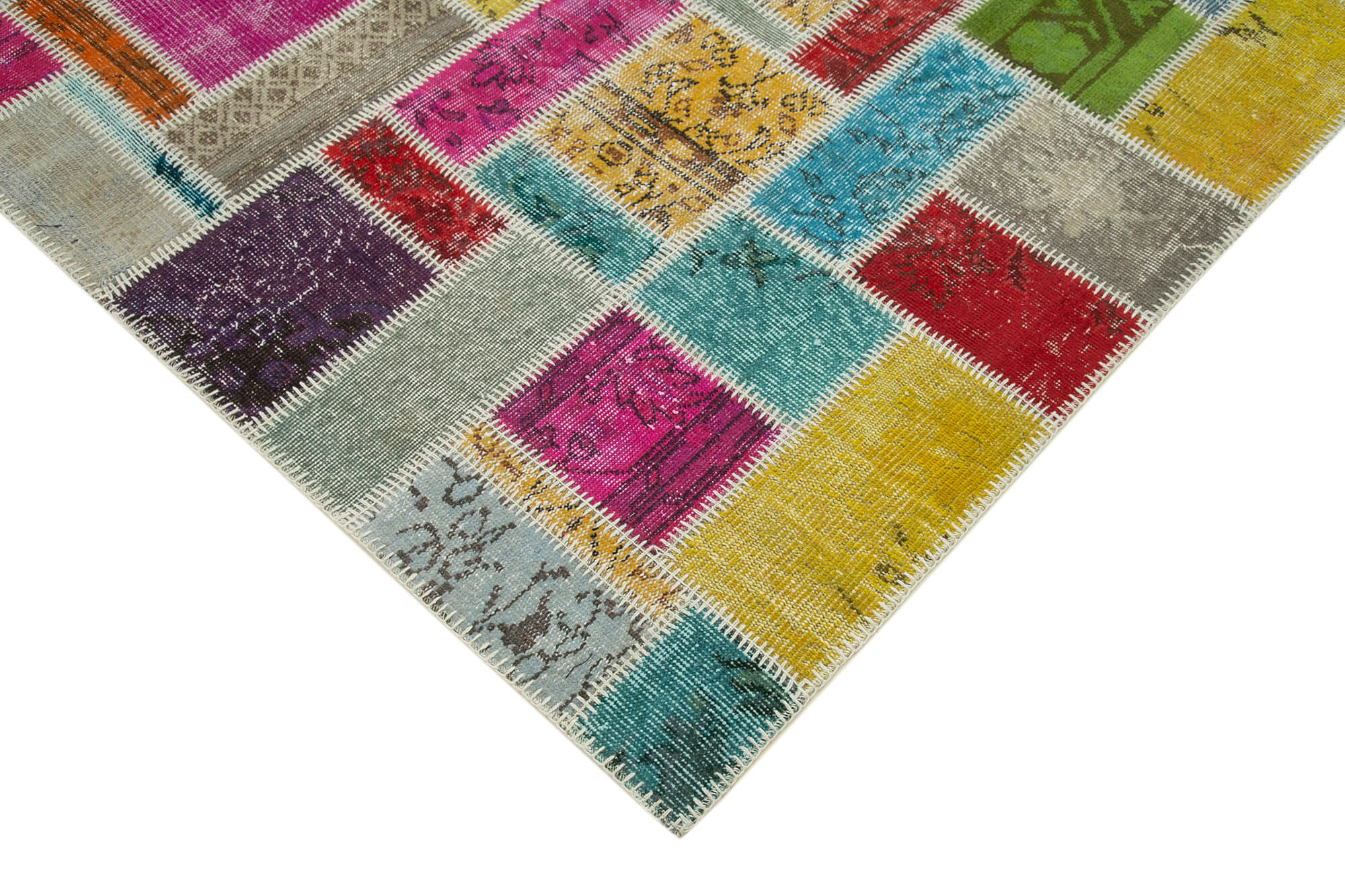 Handmade Patchwork Rug - Kirk Yama Grey Cotton Wool Area Rug 5'8'' x 8'4''