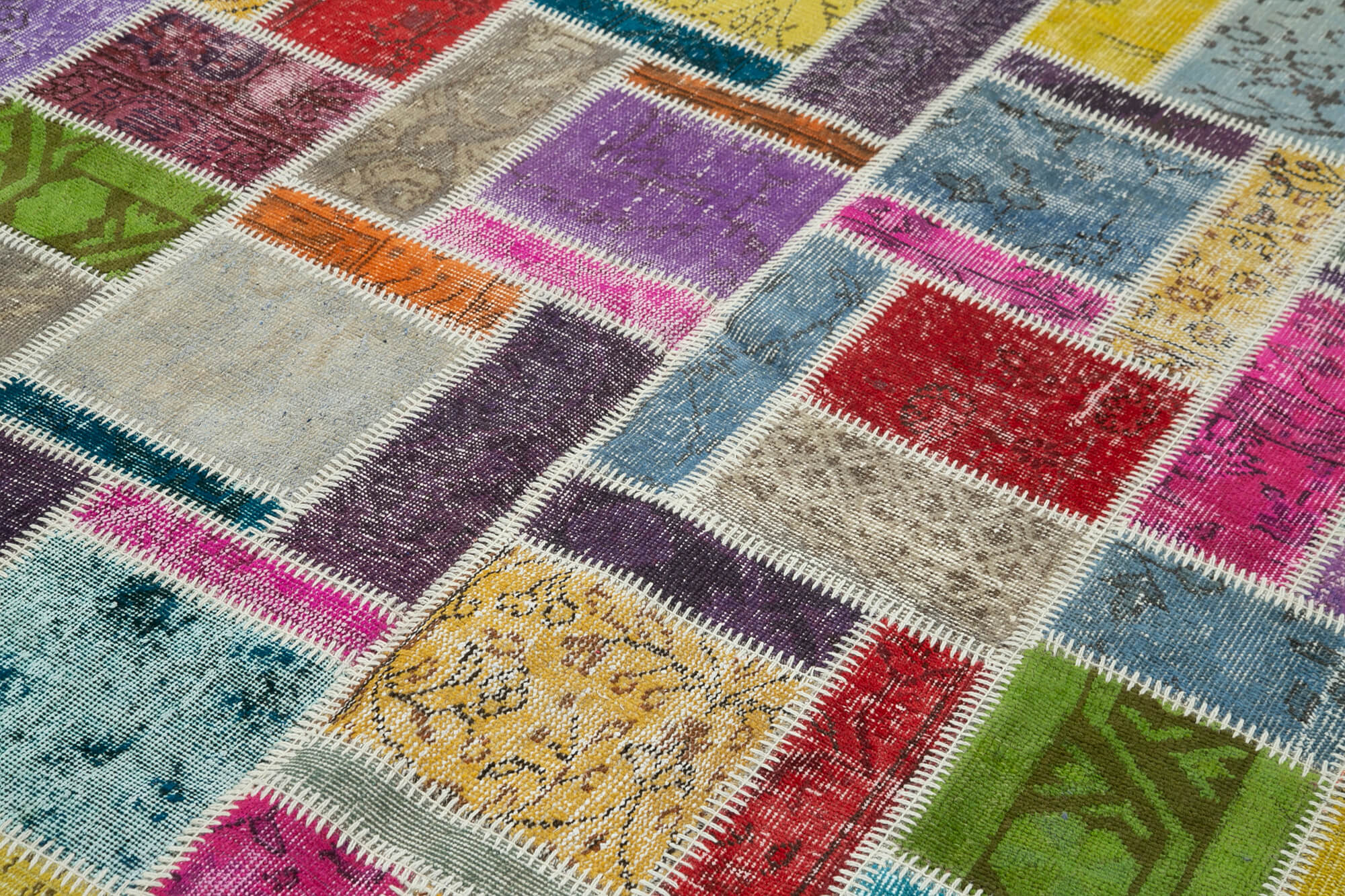 Handmade Patchwork Rug - Kirk Yama Grey Cotton Wool Area Rug 5'8'' x 8'4''