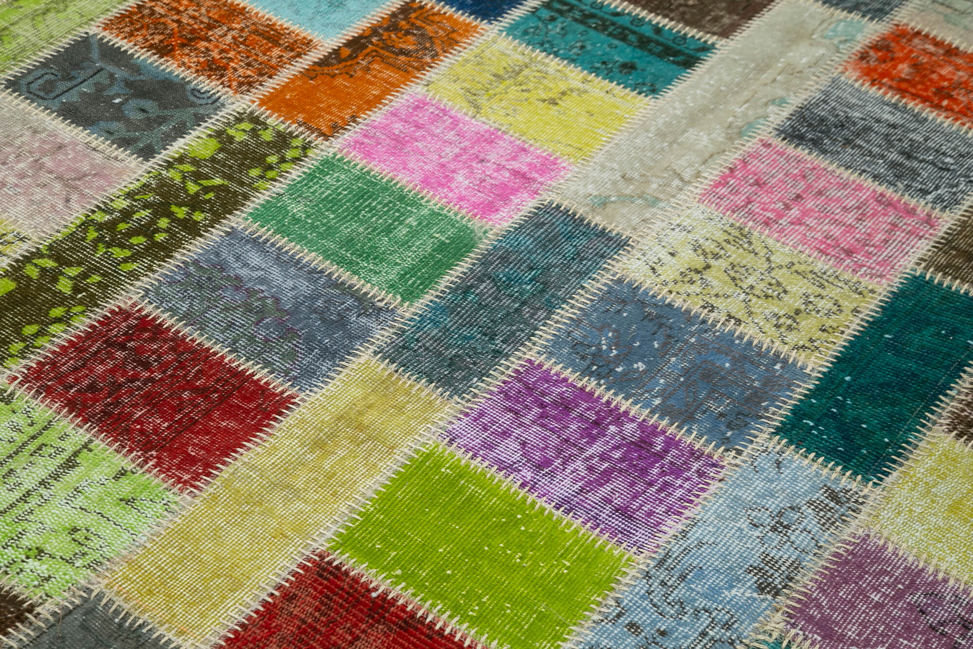 Handmade Patchwork Rug - Kirk Yama Grey Area Rug 5'9" x 7'11" Cotton Wool