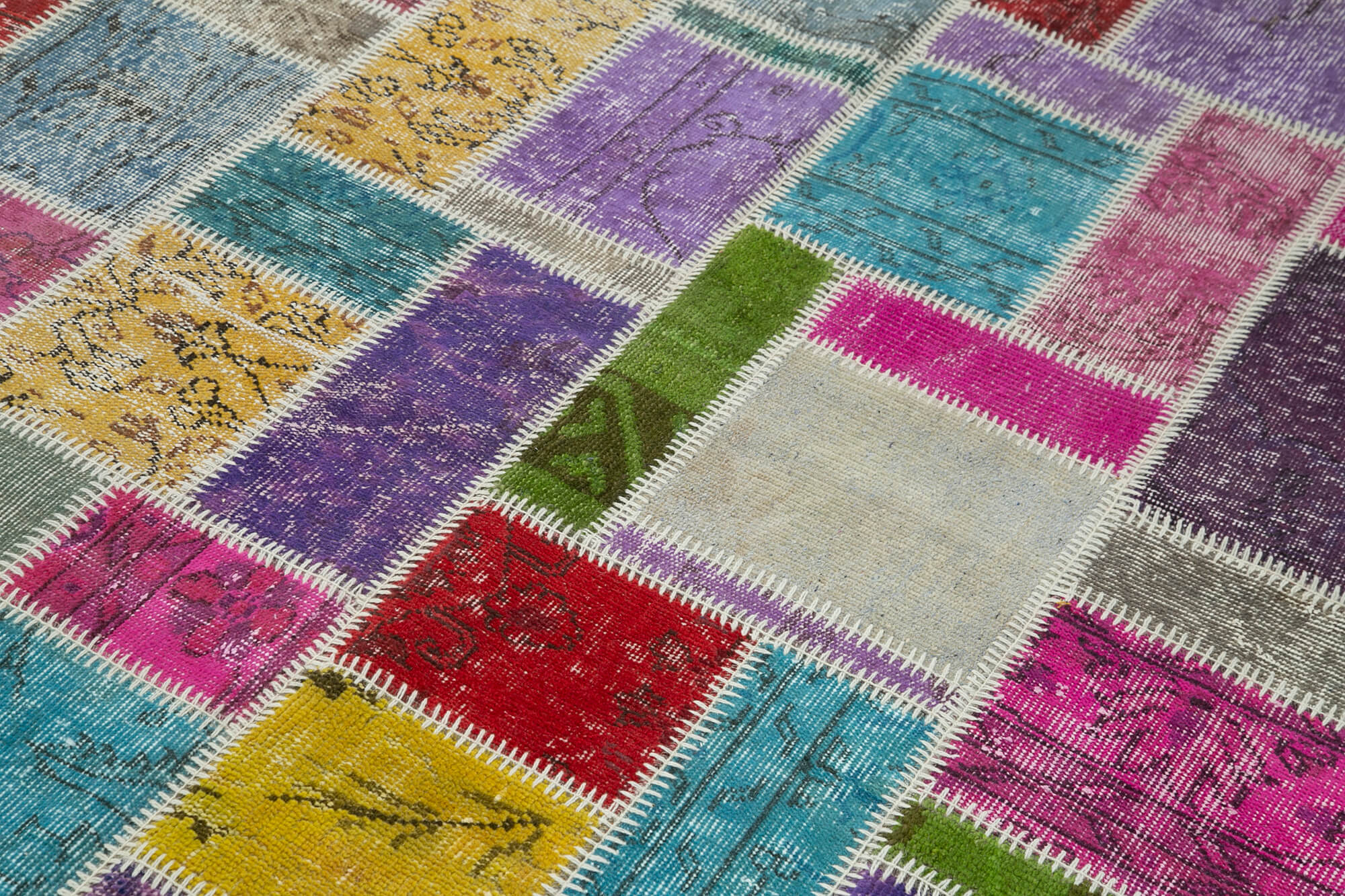 Handmade Patchwork Rug - Kirk Yama Grey Cotton Wool Area Rug 5'6''x8'3'' Durable Soft Texture