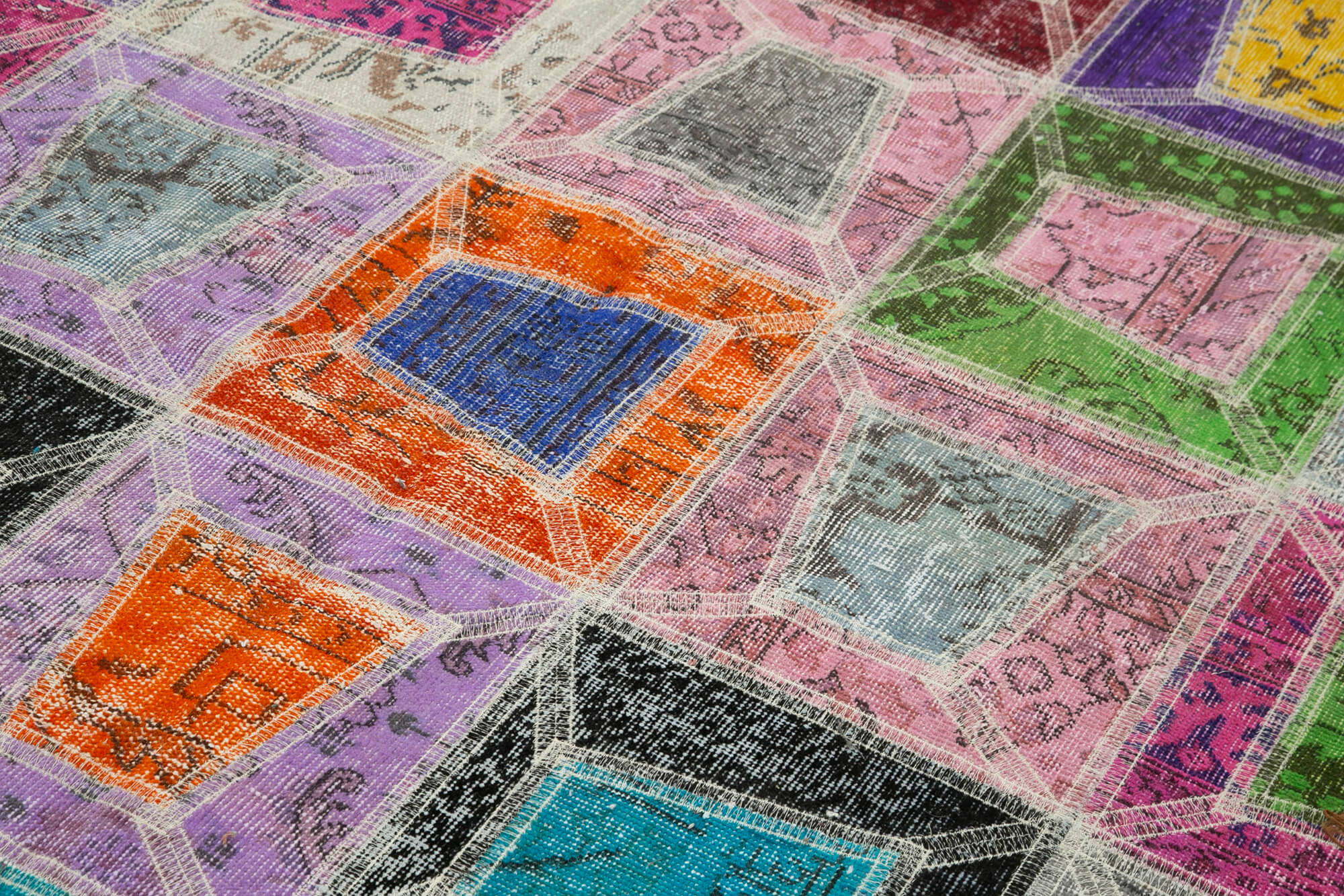 Handmade Patchwork Rug - Kirk Yama Grey Cotton Wool Area Rug 6'3''x9'1''