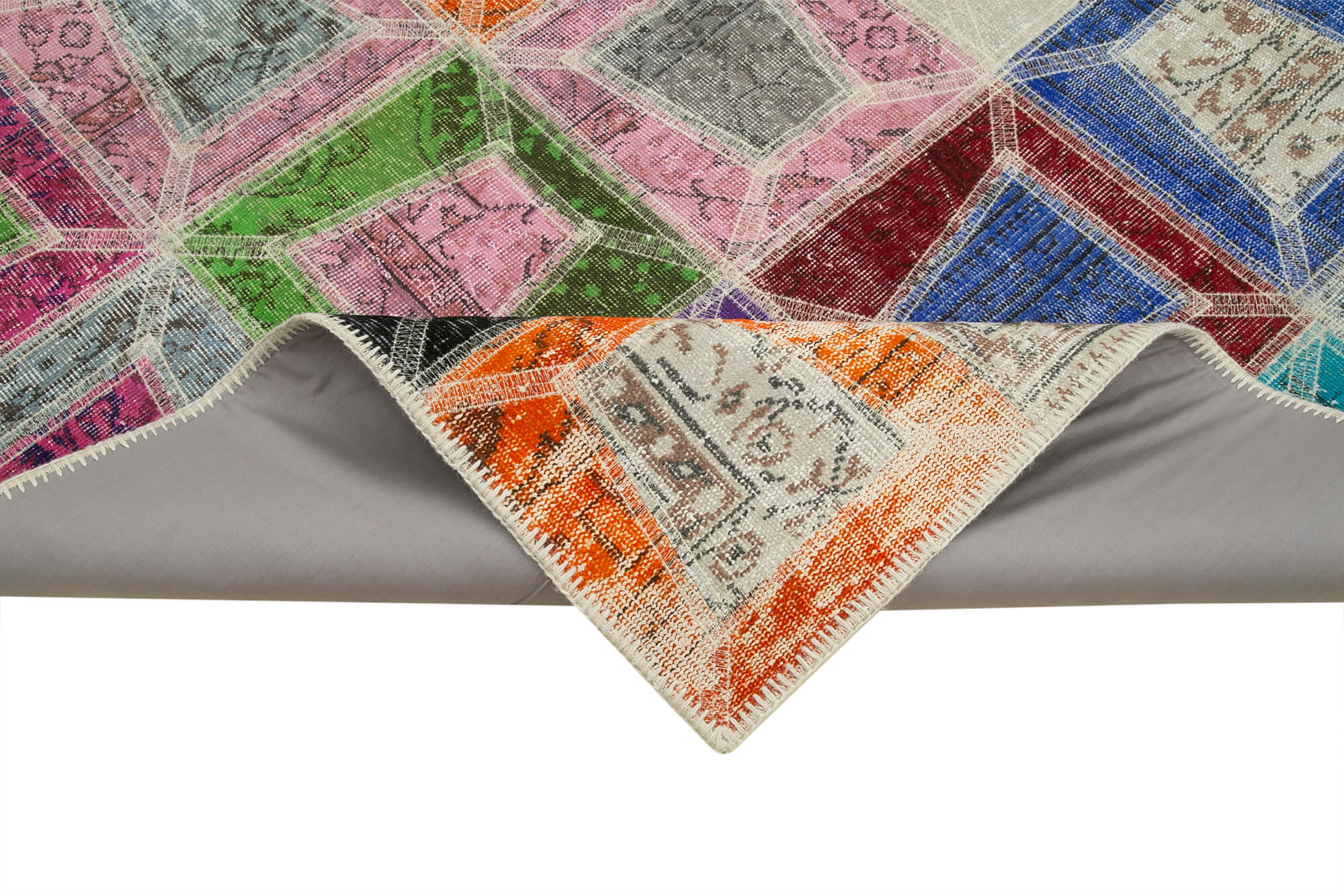 Handmade Patchwork Rug - Kirk Yama Grey Cotton Wool Area Rug 6'3''x9'1''