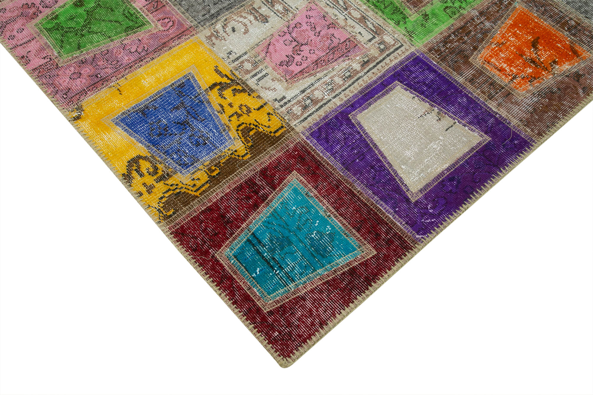 Handmade Patchwork Rug - Kirk Yama Grey Cotton Wool Area Rug 6'4''x8'11''