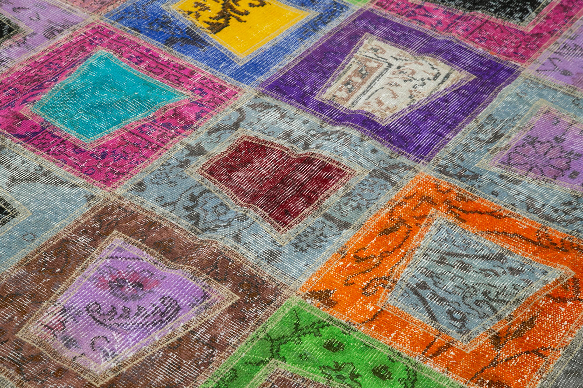 Handmade Patchwork Rug - Kirk Yama Grey Cotton Wool Area Rug 6'4''x8'11''