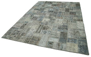 Handmade Patchwork Rug - Kirk Yama Grey Cotton Wool Area Rug 7'0'' x 9'10''