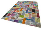 Handmade Patchwork Rug - Kirk Yama Grey Cotton Wool Area Rug 6'9''x9'9''