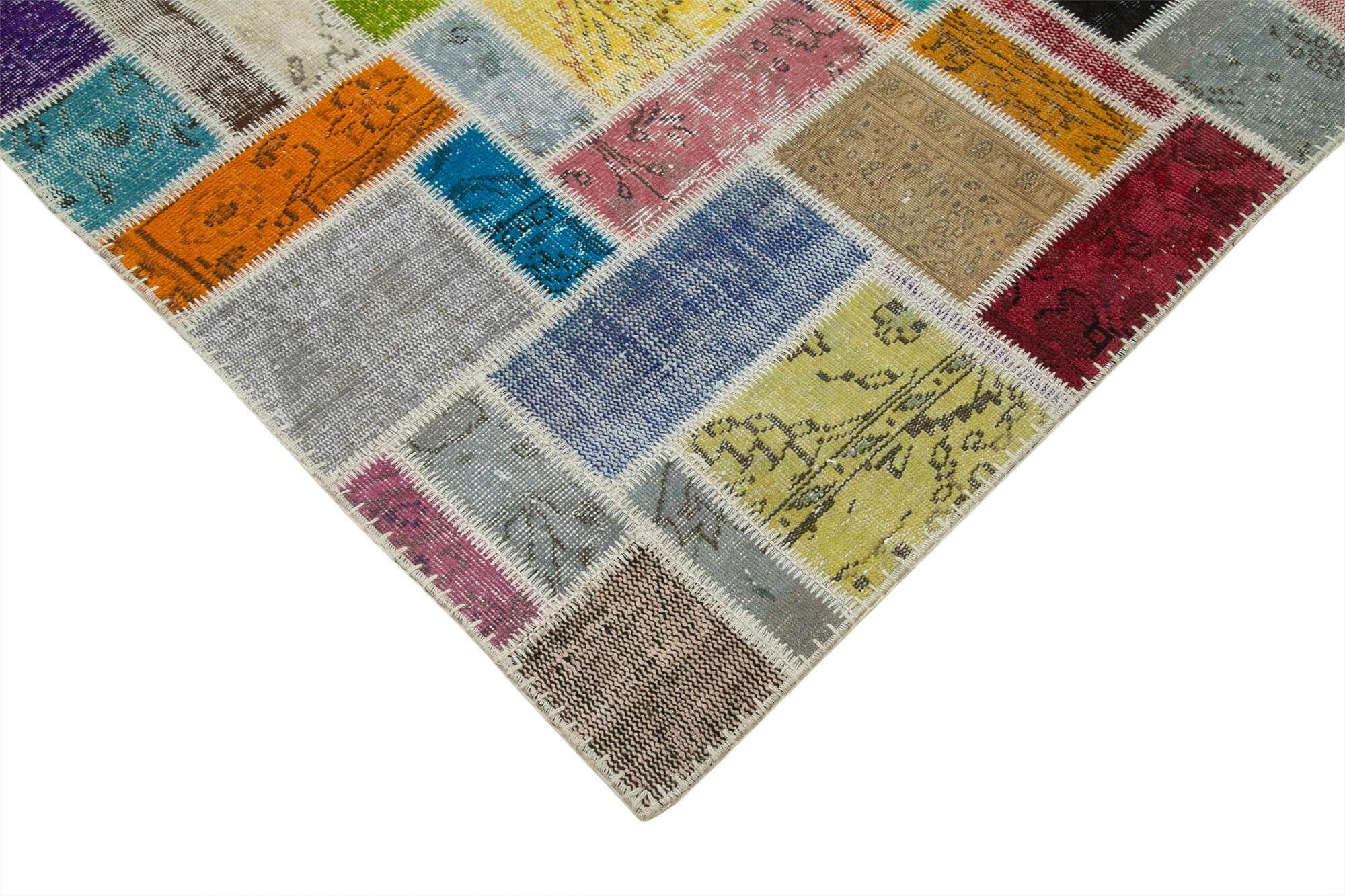 Handmade Patchwork Rug - Kirk Yama Grey Cotton Wool Area Rug 6'9''x9'9''