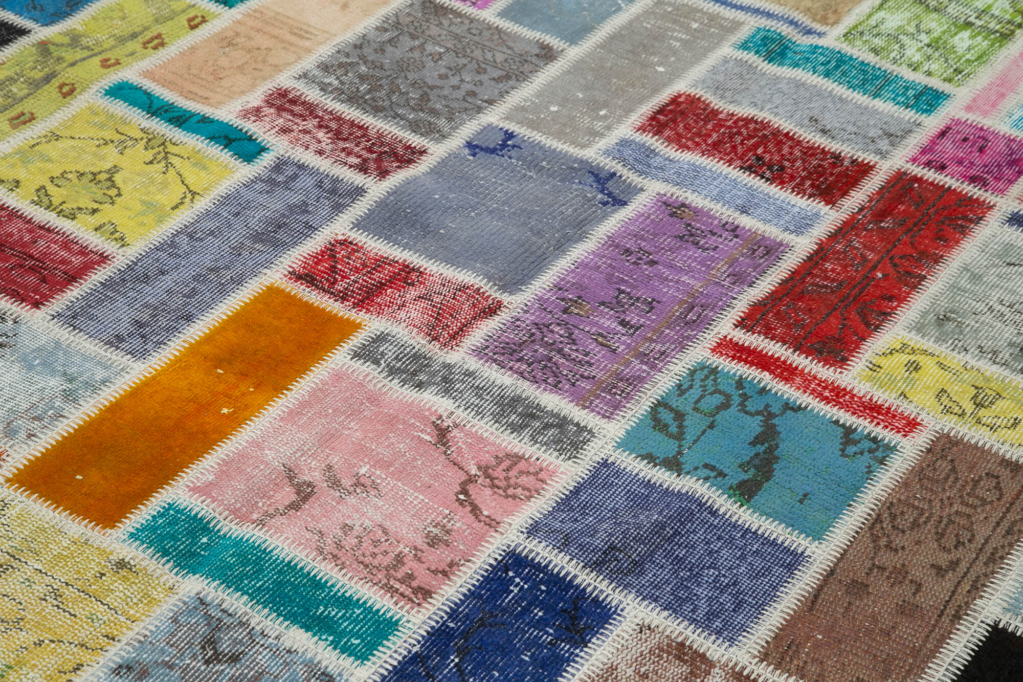 Handmade Patchwork Rug - Kirk Yama Grey Cotton Wool Area Rug 6'9''x9'9''