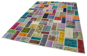 Handmade Patchwork Rug - Kirk Yama Grey Cotton Wool Area Carpet 6'11"x9'9"