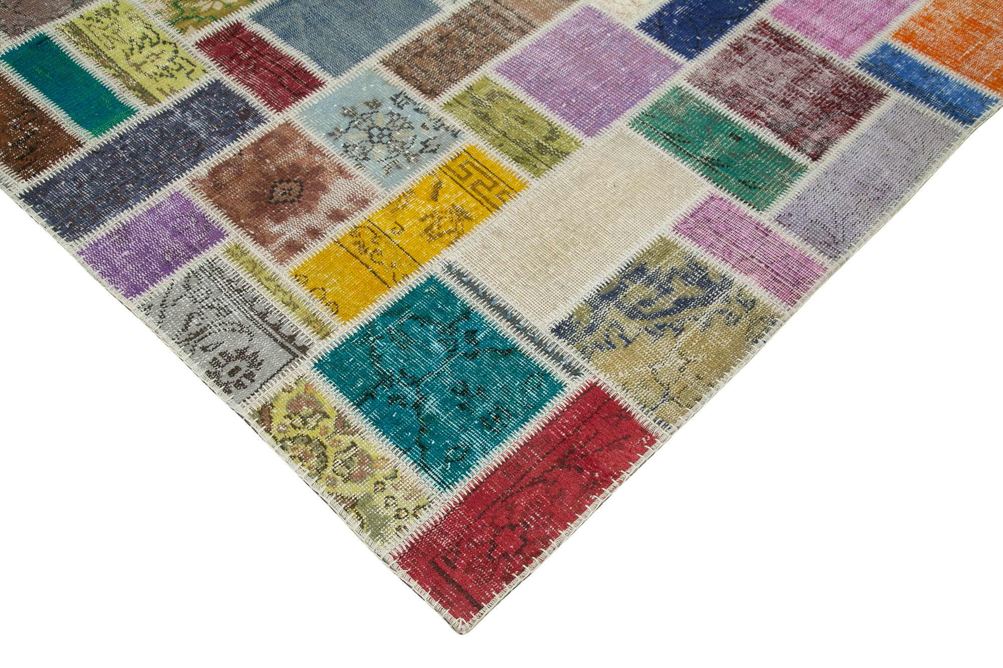 Handmade Patchwork Rug - Kirk Yama Grey Cotton Wool Area Carpet 6'11"x9'9"
