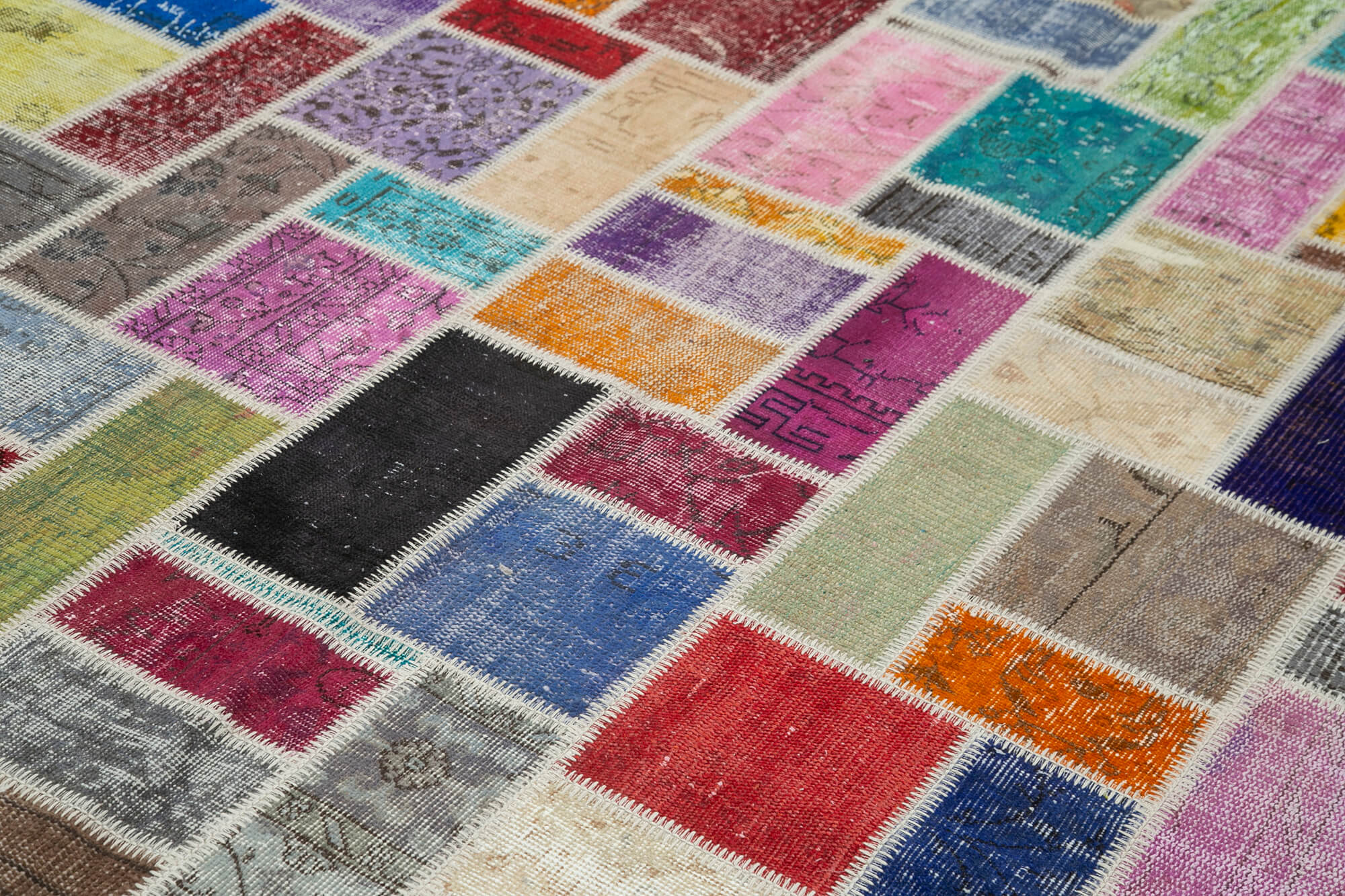 Handmade Patchwork Rug - Kirk Yama Grey Cotton Wool Area Carpet 6'11"x9'9"