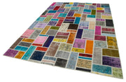 Handmade Patchwork Rug - Kirk Yama Grey Cotton Wool Area Rug 6'11''x9'9''