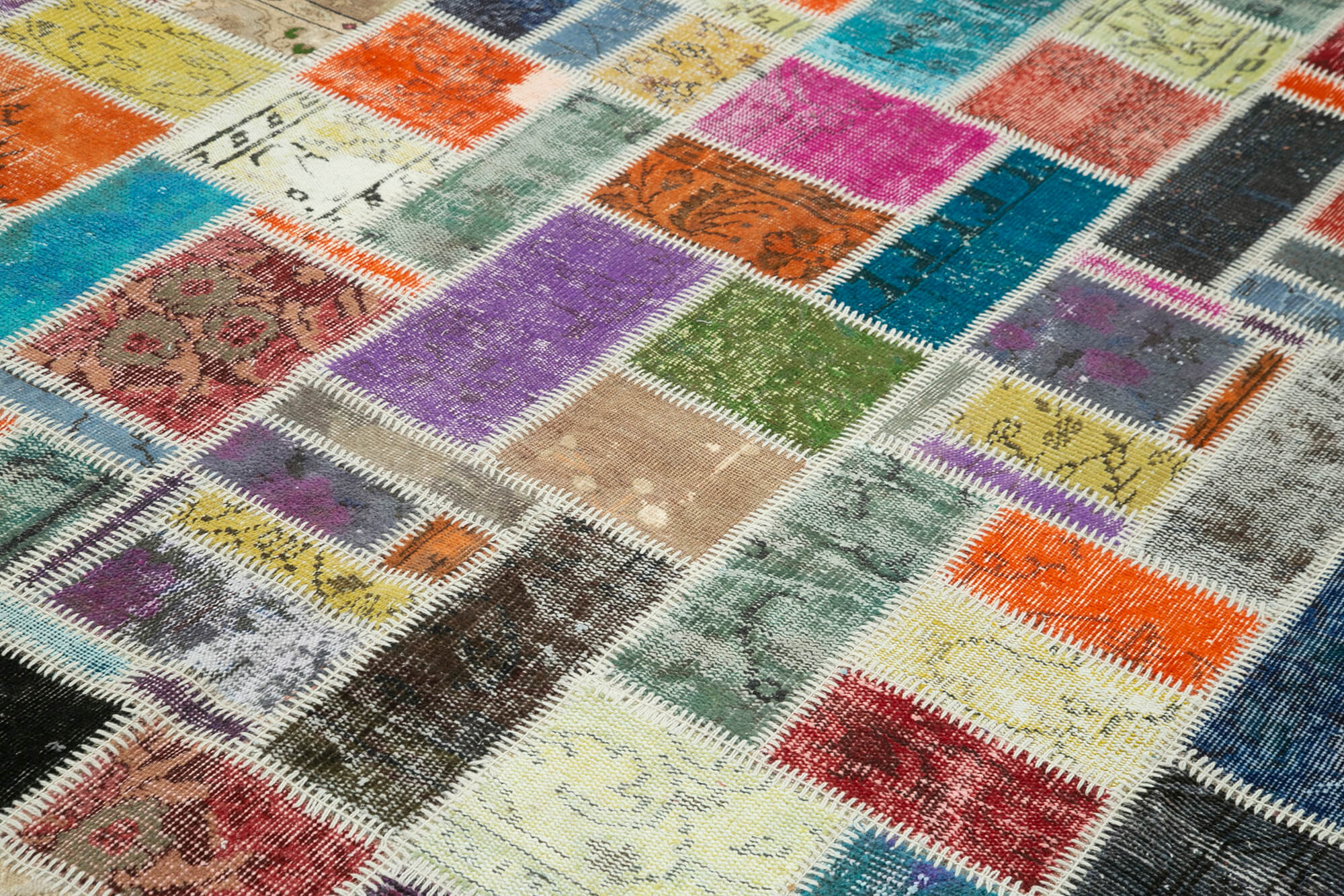 Handmade Patchwork Area Rug - Kirk Yama Grey Cotton Wool 6x9 Feet Rug