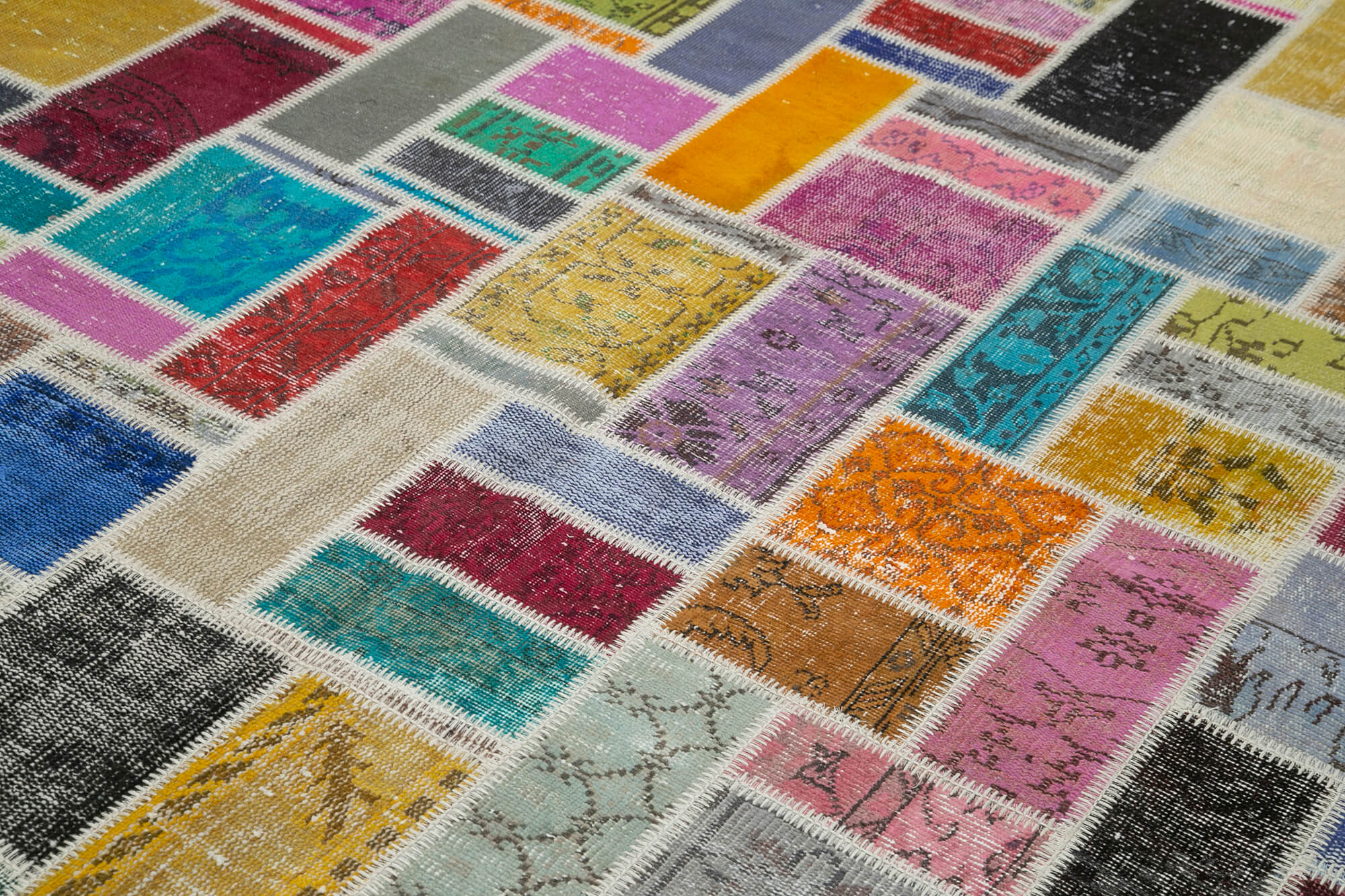 Handmade Patchwork Rug - Kirk Yama Grey Cotton Wool 6x9 Feet Area Carpet