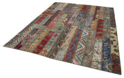Handmade Patchwork Rug - Kirk Yama Grey Wool Area Rug 8'x10'1'' Cotton Wool Blend
