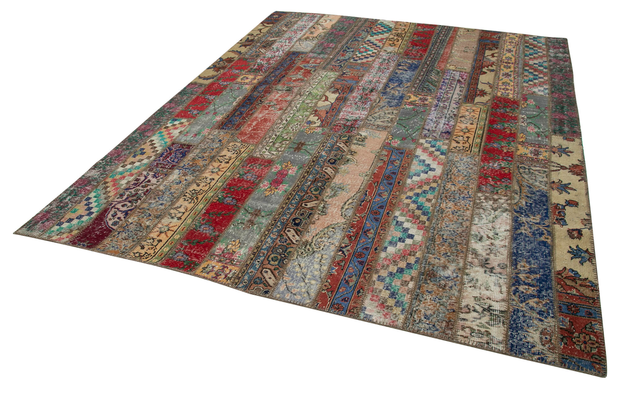 Handmade Patchwork Rug - Kirk Yama Grey Wool Area Rug 8'x10'1'' Cotton Wool Blend