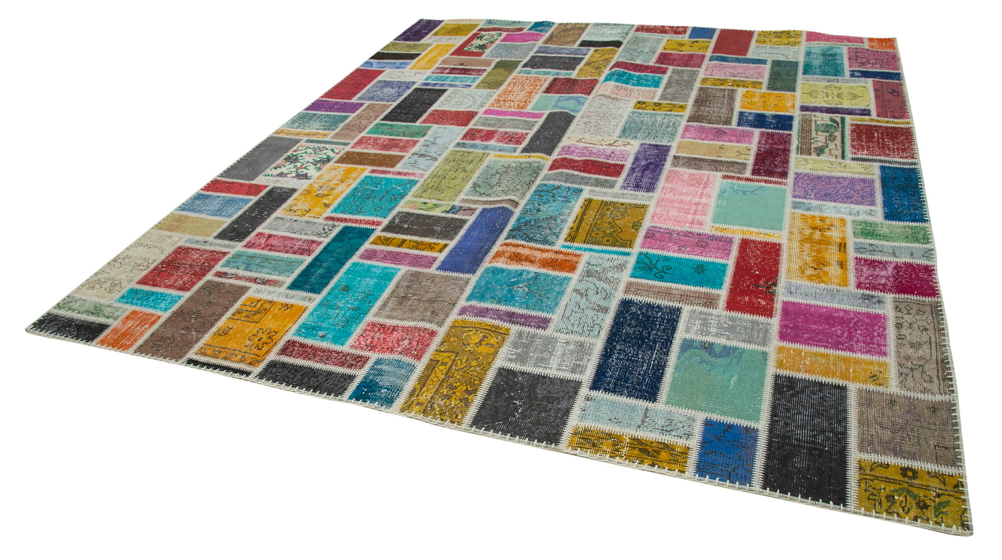 Handmade Patchwork Rug - Kirk Yama Grey Cotton Wool Area Rug 8'6''x9'10''