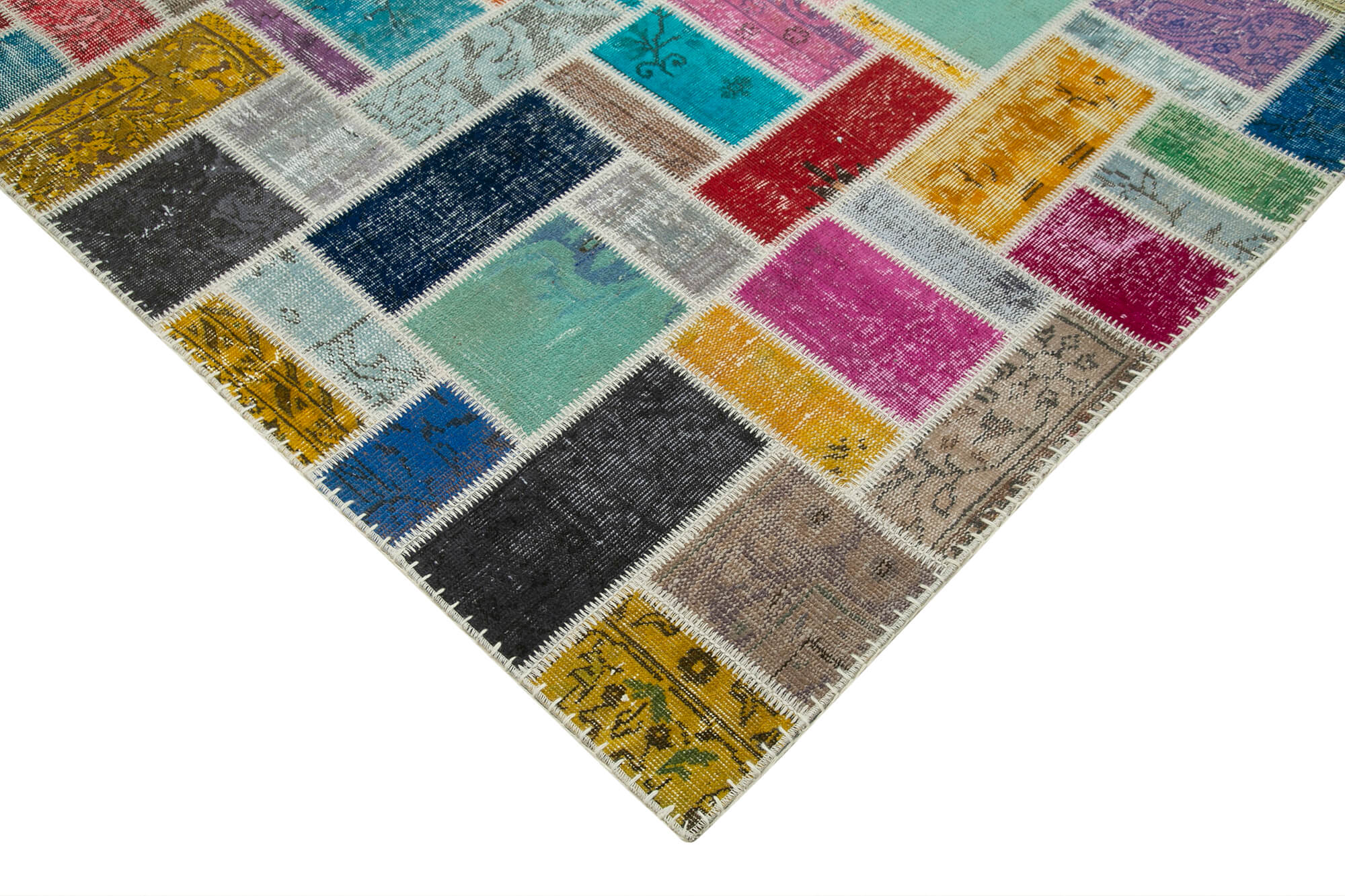Handmade Patchwork Rug - Kirk Yama Grey Cotton Wool Area Rug 8'6''x9'10''