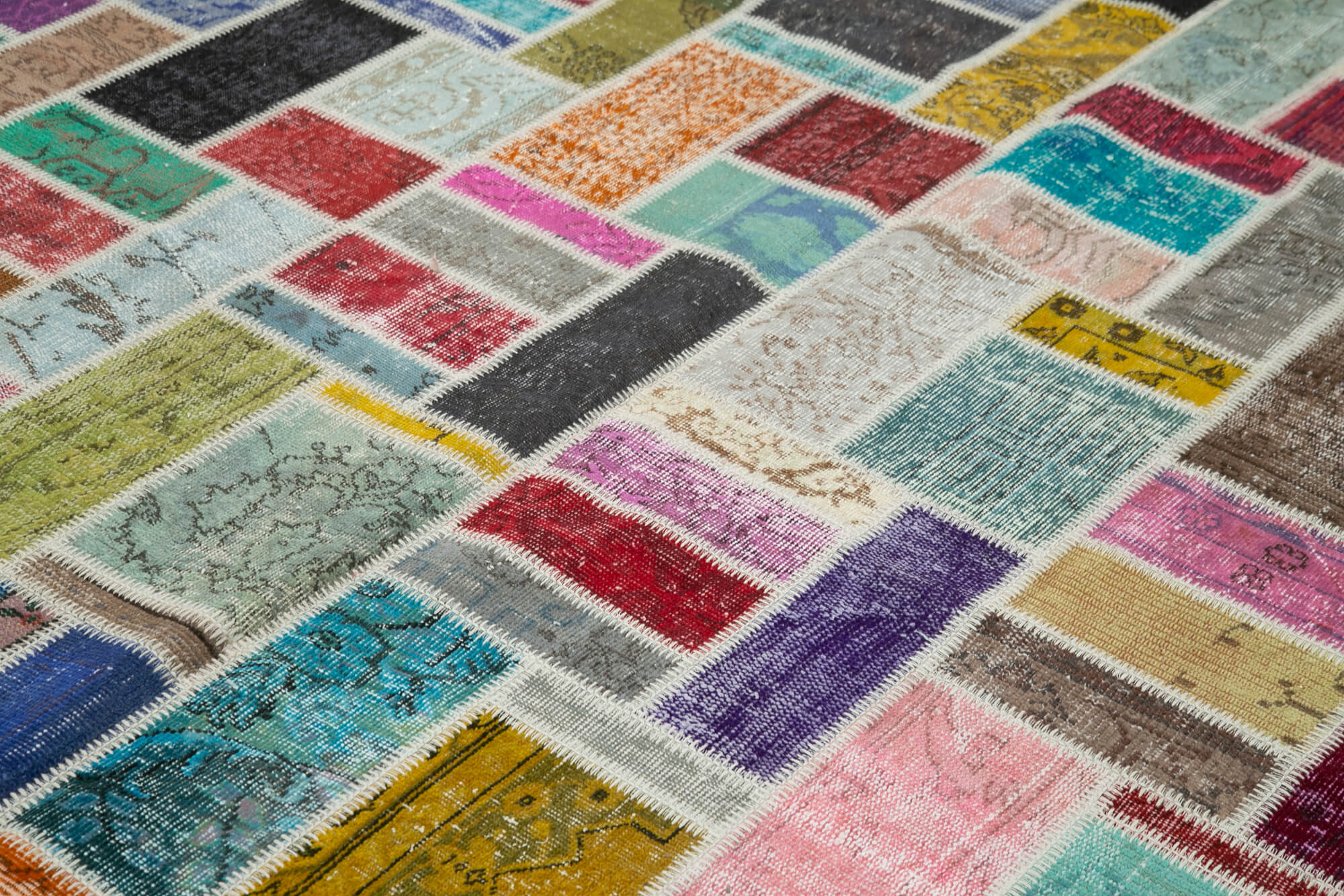 Handmade Patchwork Rug - Kirk Yama Grey Cotton Wool Area Rug 8'6''x9'10''