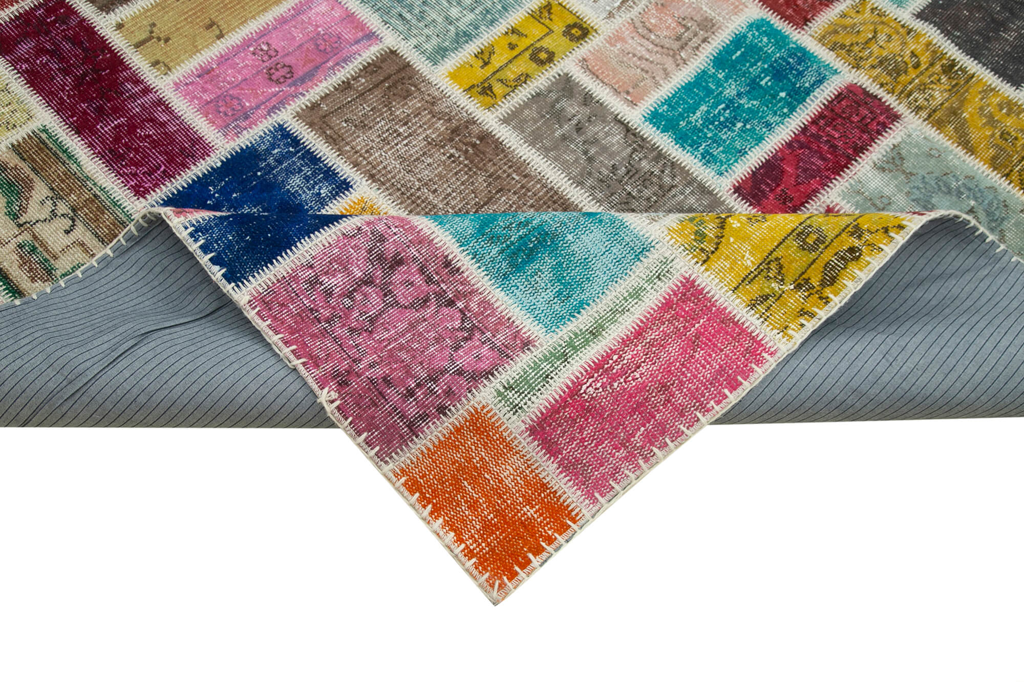 Handmade Patchwork Rug - Kirk Yama Grey Cotton Wool Area Rug 8'6''x9'10''
