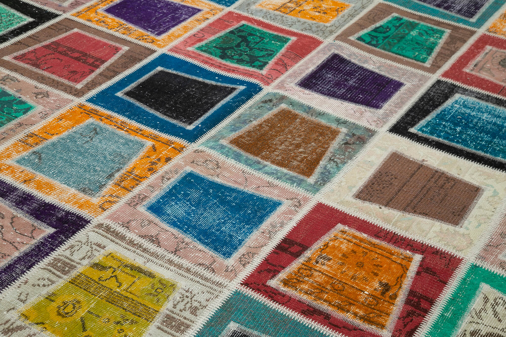 Handmade Area Rug | Kirk Yama Patchwork Wool & Cotton Blend 7'10''x10'6''