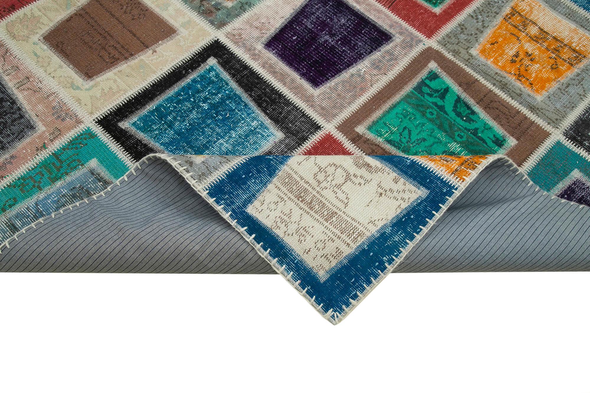 Handmade Area Rug | Kirk Yama Patchwork Wool & Cotton Blend 7'10''x10'6''