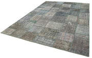 Handmade Patchwork Rug - Kirk Yama Grey Cotton Wool Area Rug 8'2''x11'5''