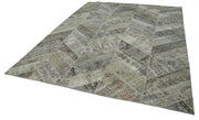 Handmade Patchwork Rug - Kirk Yama Grey Cotton Wool Area Rug 9'0'' x 12'2''