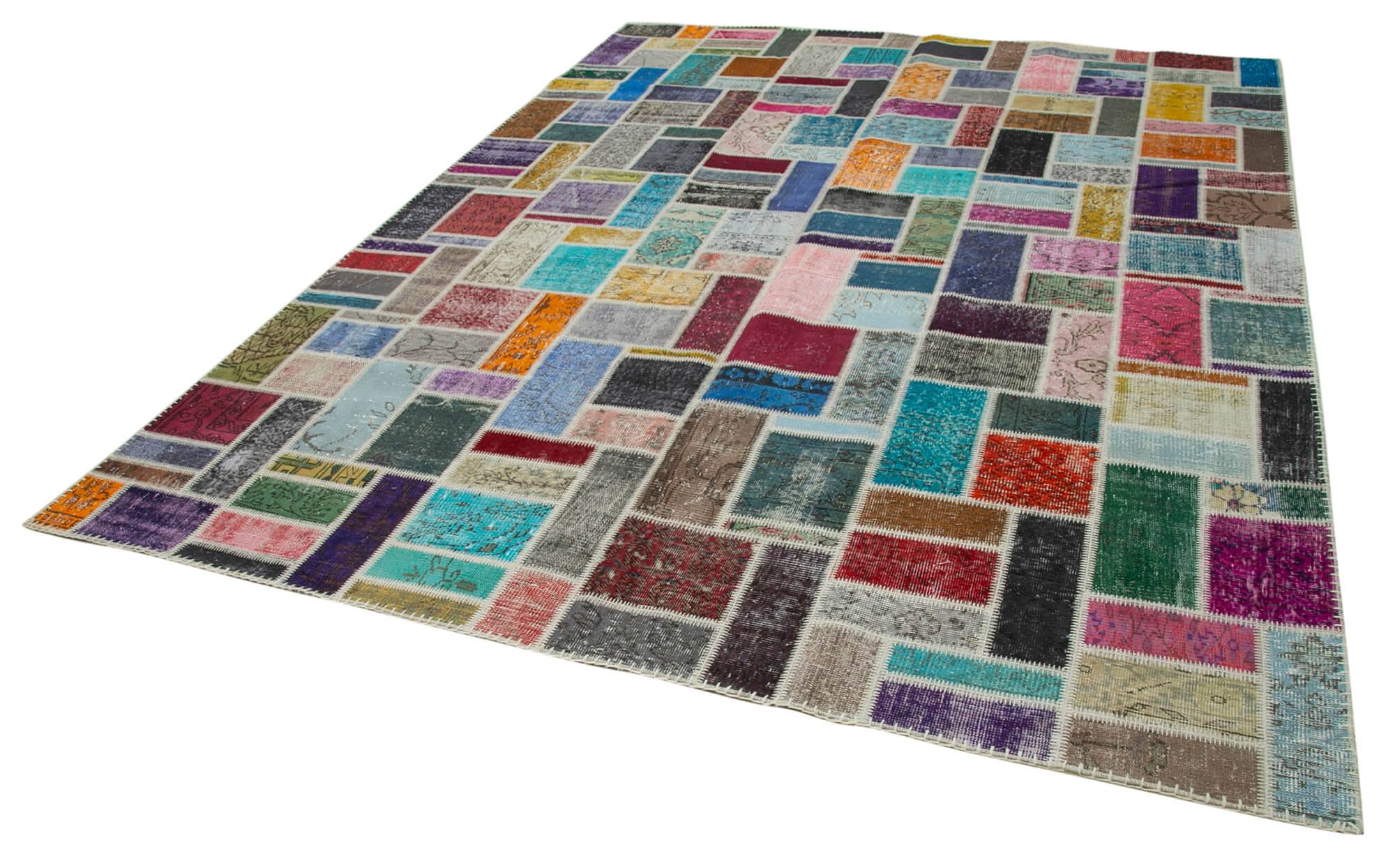 Handmade Patchwork Area Rug - Kirk Yama Grey Cotton Wool Rug 8'8''x11'9'' by Agacan