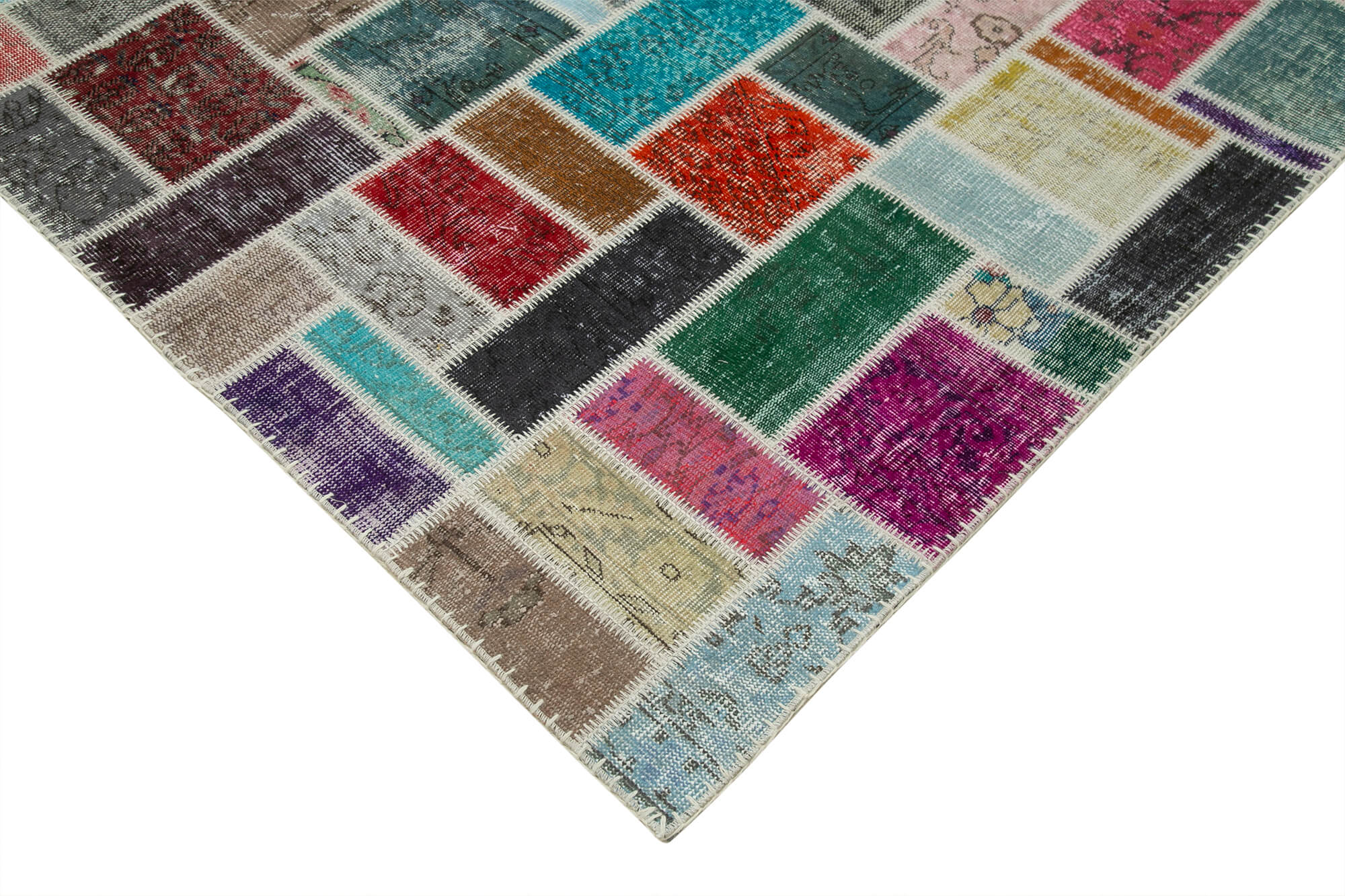 Handmade Patchwork Area Rug - Kirk Yama Grey Cotton Wool Rug 8'8''x11'9'' by Agacan