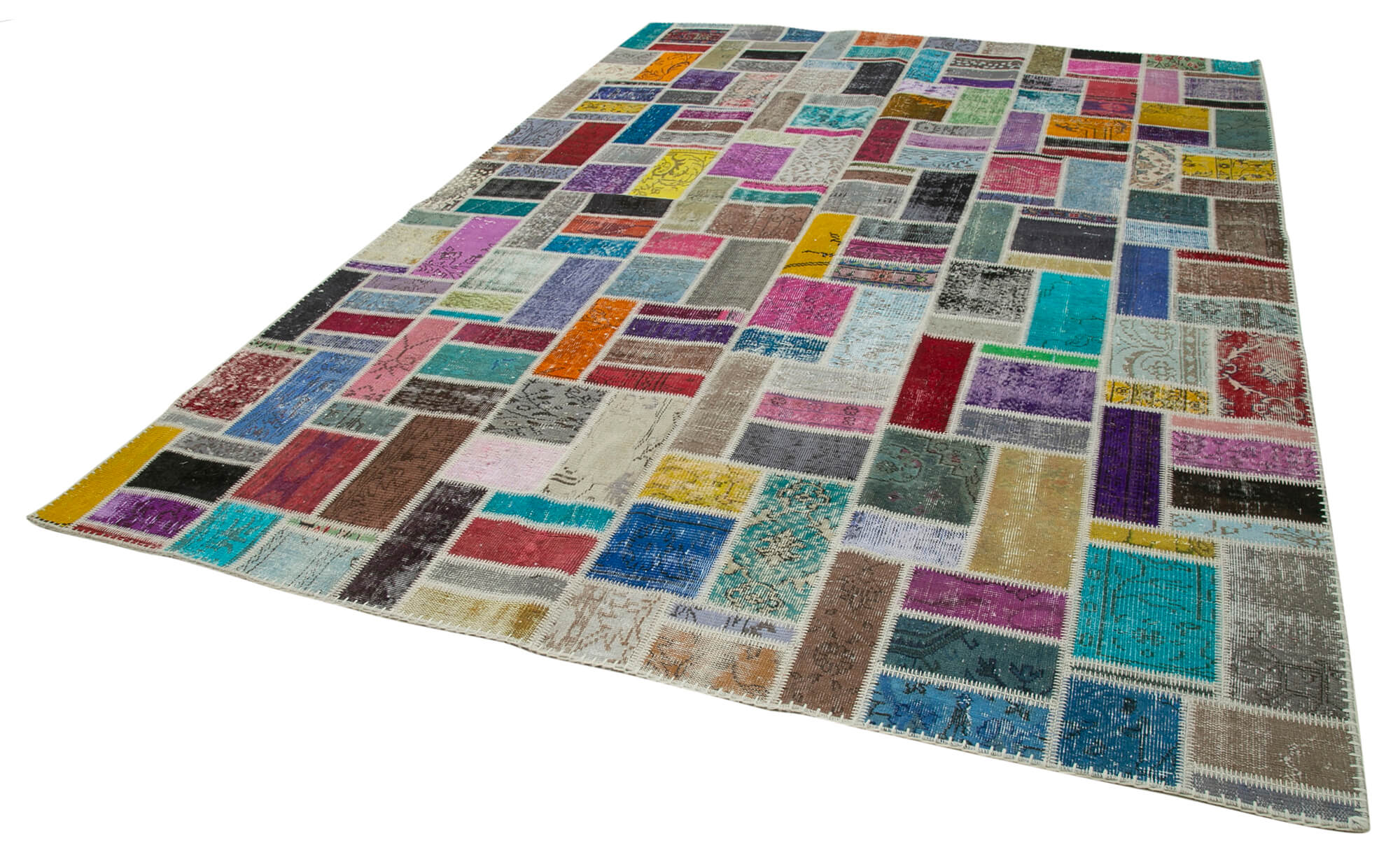 Handmade Patchwork Rug - Kirk Yama Grey Cotton Wool Area Rug 8'8''x11'10''