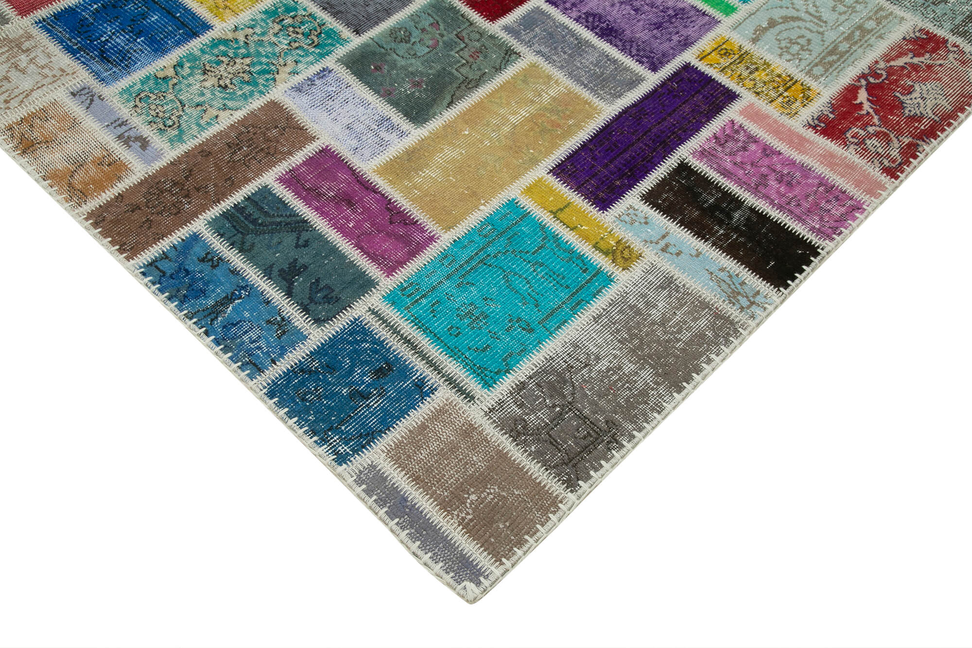 Handmade Patchwork Rug - Kirk Yama Grey Cotton Wool Area Rug 8'8''x11'10''