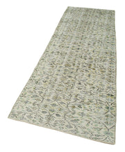 Vintage Handmade Area Rug – Overdyed Beige Turkish Cotton Wool Carpet 2'11''x10'