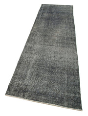 Handmade Vintage Area Rug - Overdyed Wool Rug, Cotton Wool Carpet 2'8''x10'