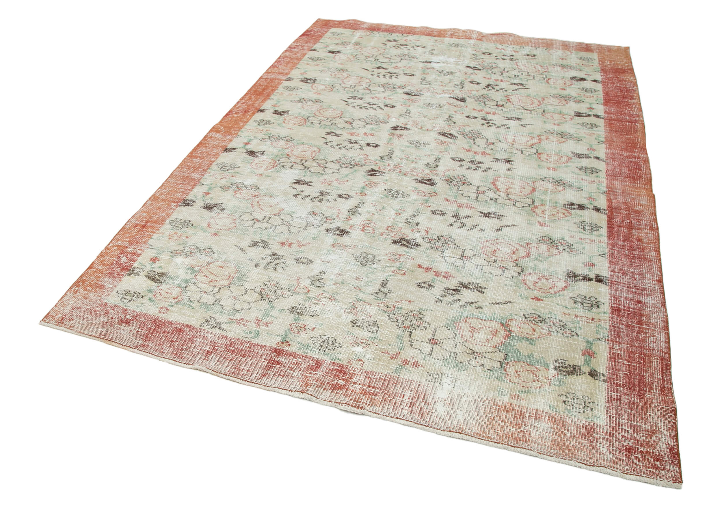 Handmade Wool Area Rug - Vintage Cotton Rug Beige 5'10'' x 9'1'' | Traditional Hand Knotted