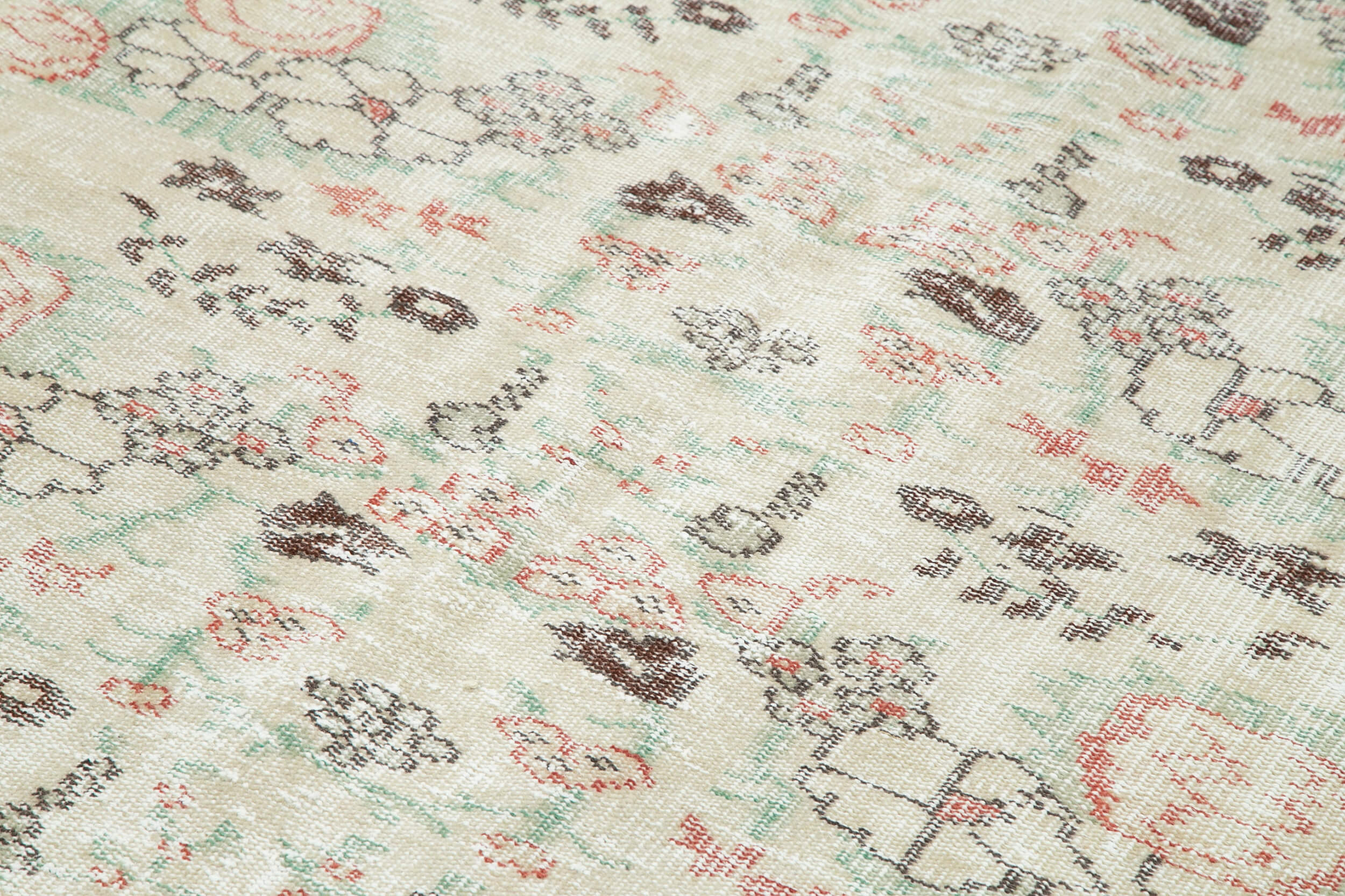 Handmade Wool Area Rug - Vintage Cotton Rug Beige 5'10'' x 9'1'' | Traditional Hand Knotted